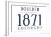 Boulder, Colorado - Established Date (Blue)-Lantern Press-Framed Art Print