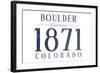 Boulder, Colorado - Established Date (Blue)-Lantern Press-Framed Art Print