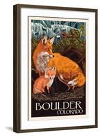 Boulder, Colorado - Fox and Kit-Lantern Press-Framed Art Print