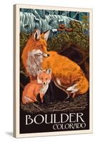 Boulder, Colorado - Fox and Kit-Lantern Press-Stretched Canvas