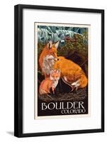 Boulder, Colorado - Fox and Kit-Lantern Press-Framed Art Print