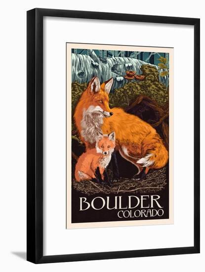 Boulder, Colorado - Fox and Kit-Lantern Press-Framed Art Print