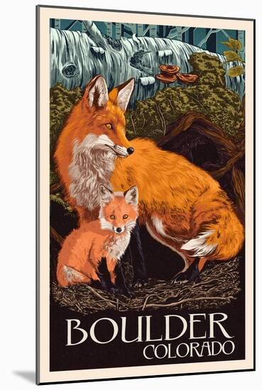 Boulder, Colorado - Fox and Kit-Lantern Press-Mounted Art Print