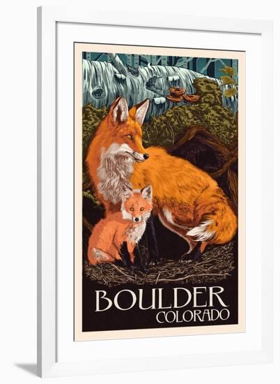 Boulder, Colorado - Fox and Kit-Lantern Press-Framed Art Print