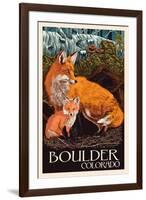 Boulder, Colorado - Fox and Kit-Lantern Press-Framed Art Print