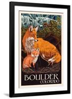 Boulder, Colorado - Fox and Kit-Lantern Press-Framed Art Print