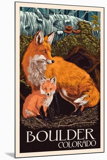 Boulder, Colorado - Fox and Kit-Lantern Press-Mounted Art Print