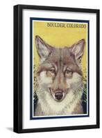 Boulder, Colorado - Gray Wolf Retro Poster-Lantern Press-Framed Art Print