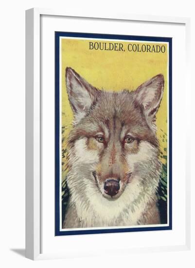 Boulder, Colorado - Gray Wolf Retro Poster-Lantern Press-Framed Art Print