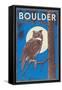 Boulder, Colorado - Horned Owl in the Moonlight - Vinatge Magazine Cover-Lantern Press-Framed Stretched Canvas