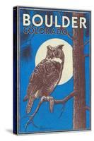 Boulder, Colorado - Horned Owl in the Moonlight - Vinatge Magazine Cover-Lantern Press-Stretched Canvas