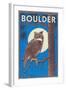 Boulder, Colorado - Horned Owl in the Moonlight - Vinatge Magazine Cover-Lantern Press-Framed Art Print