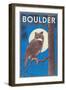 Boulder, Colorado - Horned Owl in the Moonlight - Vinatge Magazine Cover-Lantern Press-Framed Art Print