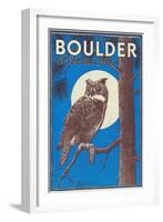 Boulder, Colorado - Horned Owl in the Moonlight - Vinatge Magazine Cover-Lantern Press-Framed Art Print