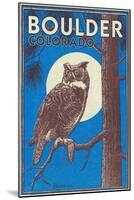 Boulder, Colorado - Horned Owl in the Moonlight - Vinatge Magazine Cover-Lantern Press-Mounted Art Print