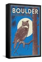 Boulder, Colorado - Horned Owl in the Moonlight - Vinatge Magazine Cover-Lantern Press-Framed Stretched Canvas