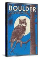 Boulder, Colorado - Horned Owl in the Moonlight - Vinatge Magazine Cover-Lantern Press-Stretched Canvas