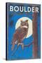 Boulder, Colorado - Horned Owl in the Moonlight - Vinatge Magazine Cover-Lantern Press-Stretched Canvas