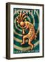 Boulder, Colorado - Kokopelli-Lantern Press-Framed Art Print