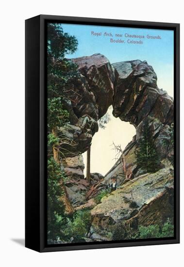 Boulder, Colorado - Royal Arch Near Chautauqua Grounds View-Lantern Press-Framed Stretched Canvas