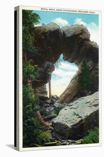 Boulder, Colorado, View of the Royal Arch Rock Formation near Chautauqua-Lantern Press-Stretched Canvas