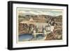 Boulder Dam and Arizona Spillway-null-Framed Art Print