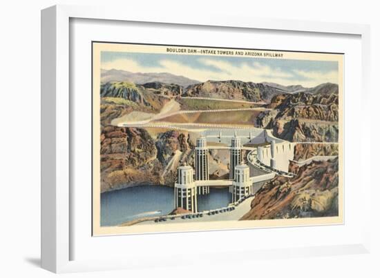 Boulder Dam and Arizona Spillway-null-Framed Art Print