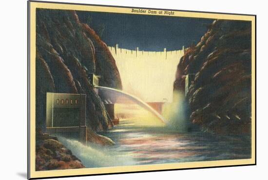 Boulder Dam at Night, Nevada-null-Mounted Art Print