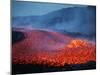 Boulder Rolling in Lava Flow at Dusk During Eruption of Mount Etna Volcano, Sicily, Italy-Stocktrek Images-Mounted Photographic Print