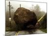 Boulder Some 25 Feet High Blocks Both Lanes of the Topanga Caynon Road-null-Mounted Photographic Print