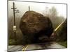Boulder Some 25 Feet High Blocks Both Lanes of the Topanga Caynon Road-null-Mounted Photographic Print