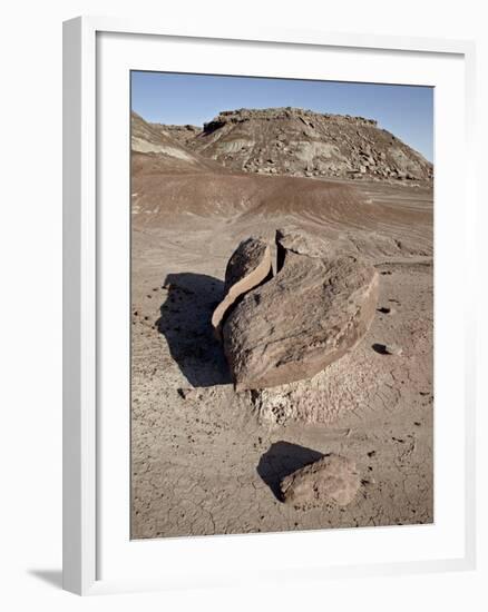 Boulder That Looks Like a Broken Heart Among the Badlands, Petrified Forest National Park, Arizona-James Hager-Framed Photographic Print