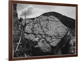 Boulder With Hill In Bkgd "Rocks At Silver Gate Yellowstone NP" Wyoming 1933-1942-Ansel Adams-Framed Art Print