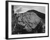 Boulder With Hill In Bkgd "Rocks At Silver Gate Yellowstone NP" Wyoming 1933-1942-Ansel Adams-Framed Art Print