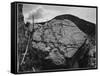 Boulder With Hill In Bkgd "Rocks At Silver Gate Yellowstone NP" Wyoming 1933-1942-Ansel Adams-Framed Stretched Canvas