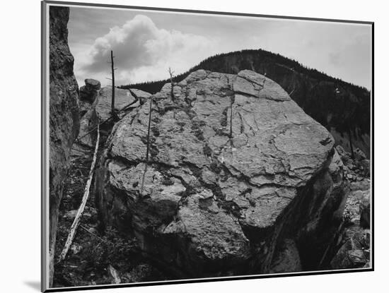 Boulder With Hill In Bkgd "Rocks At Silver Gate Yellowstone NP" Wyoming 1933-1942-Ansel Adams-Mounted Art Print