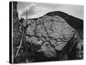 Boulder With Hill In Bkgd "Rocks At Silver Gate Yellowstone NP" Wyoming 1933-1942-Ansel Adams-Stretched Canvas