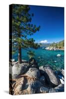 Boulders and cove at Sand Harbor State Park, Lake Tahoe, Nevada USA-Russ Bishop-Stretched Canvas