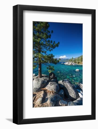 Boulders and cove at Sand Harbor State Park, Lake Tahoe, Nevada USA-Russ Bishop-Framed Photographic Print