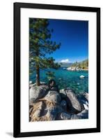 Boulders and cove at Sand Harbor State Park, Lake Tahoe, Nevada USA-Russ Bishop-Framed Premium Photographic Print