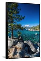 Boulders and cove at Sand Harbor State Park, Lake Tahoe, Nevada USA-Russ Bishop-Framed Stretched Canvas