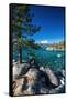 Boulders and cove at Sand Harbor State Park, Lake Tahoe, Nevada USA-Russ Bishop-Framed Stretched Canvas