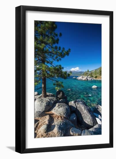 Boulders and cove at Sand Harbor State Park, Lake Tahoe, Nevada USA-Russ Bishop-Framed Photographic Print