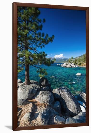 Boulders and cove at Sand Harbor State Park, Lake Tahoe, Nevada USA-Russ Bishop-Framed Photographic Print