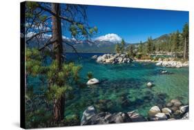 Boulders and cove at Sand Harbor State Park, Lake Tahoe, Nevada, USA-Russ Bishop-Stretched Canvas