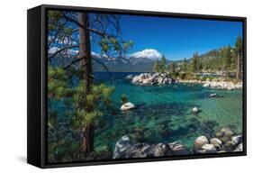 Boulders and cove at Sand Harbor State Park, Lake Tahoe, Nevada, USA-Russ Bishop-Framed Stretched Canvas