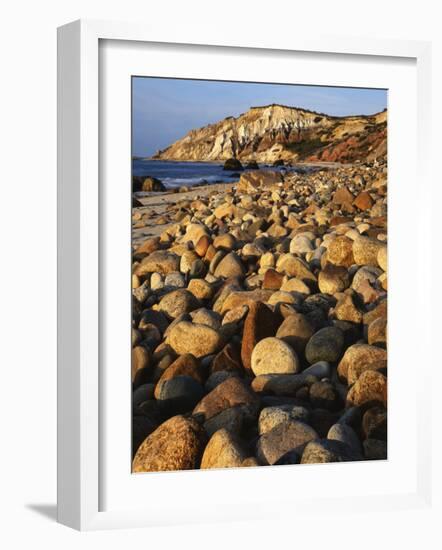 Boulders, Aquinnah (Gay Head) Cliffs, Martha's Vineyard, Massachusetts, USA-Charles Gurche-Framed Photographic Print