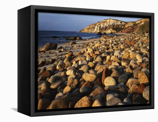 Boulders, Aquinnah (Gay Head) Cliffs, Martha's Vineyard, Massachusetts, USA-Charles Gurche-Framed Stretched Canvas