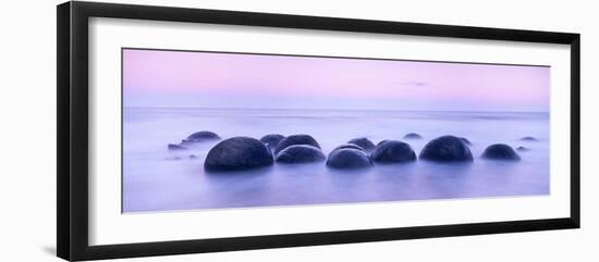 Boulders on the Beach at Sunrise, South Island, New Zealand-null-Framed Photographic Print