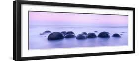 Boulders on the Beach at Sunrise, South Island, New Zealand-null-Framed Photographic Print